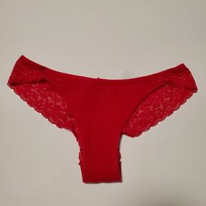 La Senza Red Lace Trim Cheeky Panties